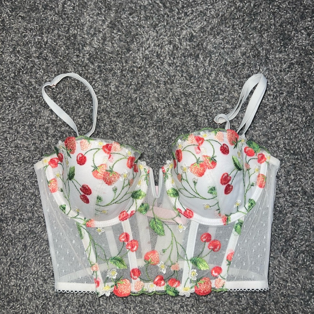 Victoria's Secret cherry corset top